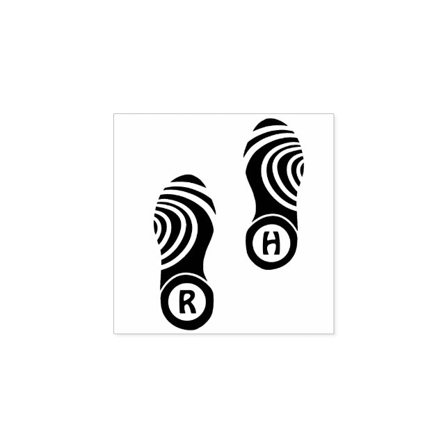 Sello De Caucho Shoeprint - Personalizado de monograma de impresió (Impresión)