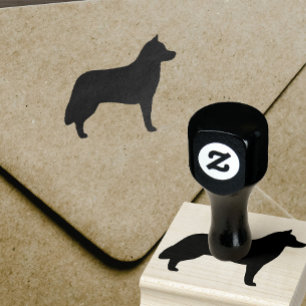Sello De Caucho Siberian Husky Dog Rama Silhouette