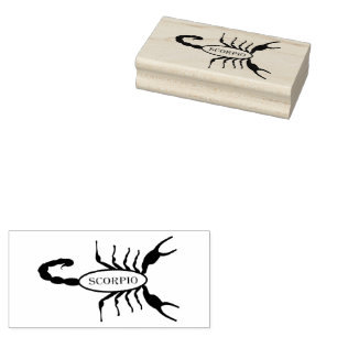 Sello De Caucho Signo de estrella de escorpión negro de Scorpion