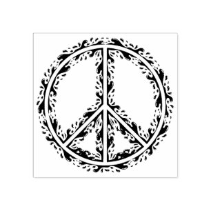 Sello De Caucho Signo de paz decorativo