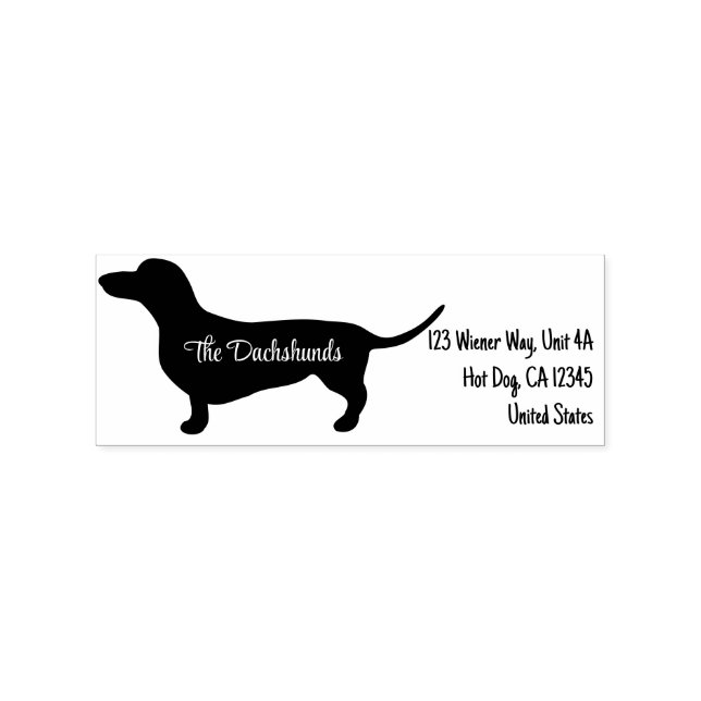 Sello De Caucho Silhouette Dachshund personalizada con nombre (Sellado)