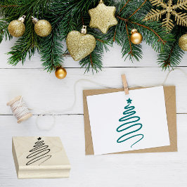 Sello De Caucho Silhouette de árbol de Navidad