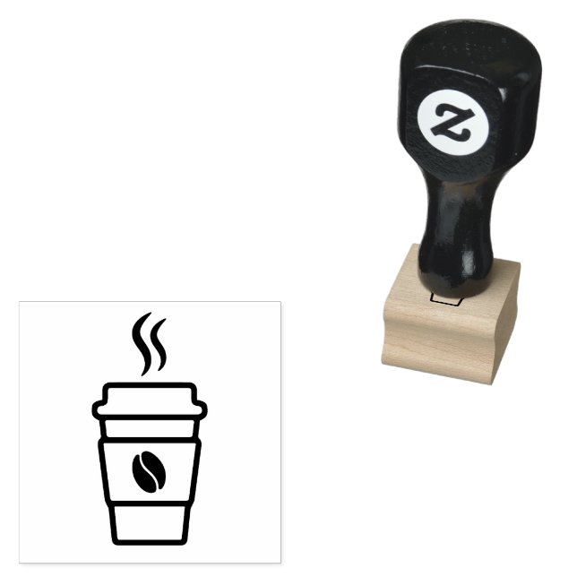 Sello De Caucho Silhouette de la Copa del Café (Sellado)