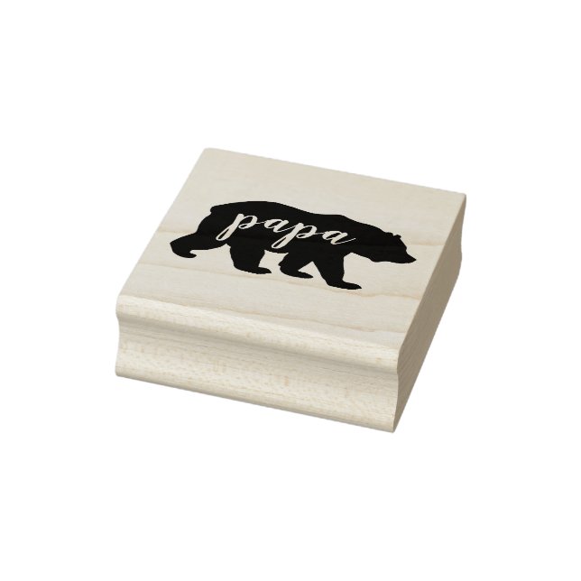 Sello De Caucho Silhouette de oso de guión de oso de papá moderno (Sello)