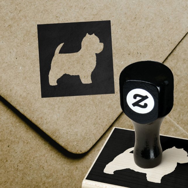 Sello De Caucho Silhouette de Perro Westie Westie White Terrier We (Subido por el creador)