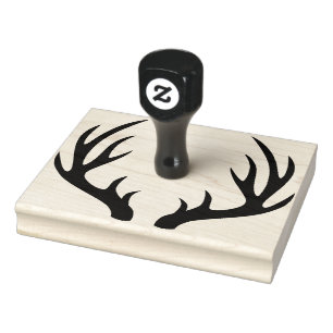 Sello De Caucho Silhouette de Rustic Deer Buck Antlers