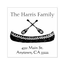 Sello De Caucho Silhouette tribal canoe personalizada