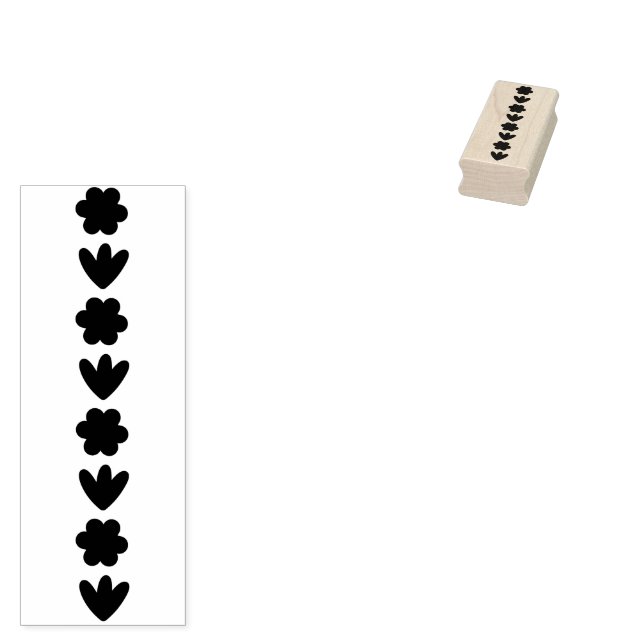 Sello De Caucho Silhouettes de flor retro suave (Sellado)