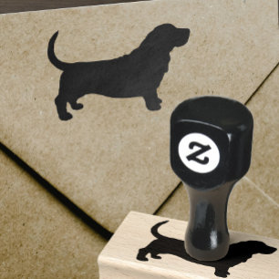 Sello De Caucho Silueta de Basset Hound