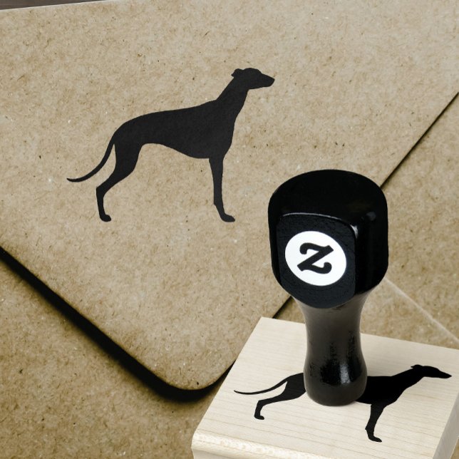 Sello De Caucho Silueta de la raza de perro de Greyhound (Subido por el creador)