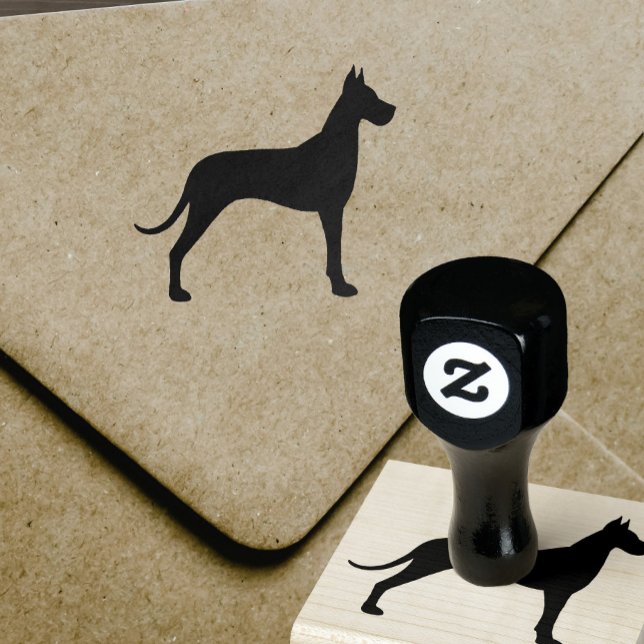 Sello De Caucho Silueta de la raza del perro del gran danés (Subido por el creador)