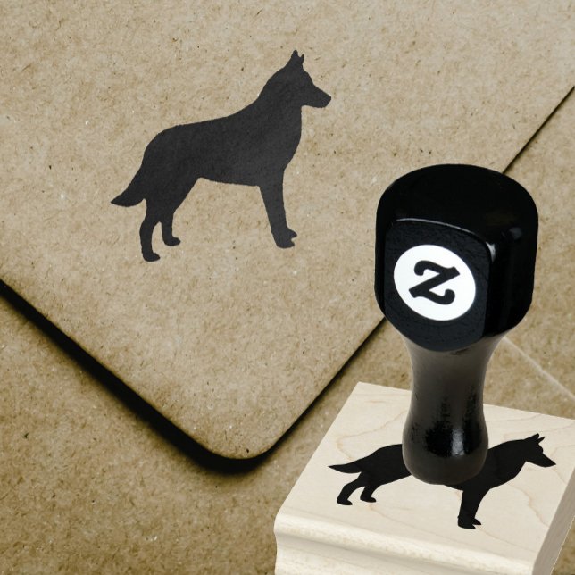 Sello De Caucho Silueta de raza de perro malinois de Bélgica (Subido por el creador)