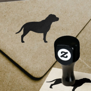 Sello De Caucho Silueta de Staffordshire bull terrier
