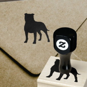 Sello De Caucho Silueta de Staffordshire bull terrier
