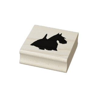 Sello De Caucho Silueta de terrador escocés/vista frontal