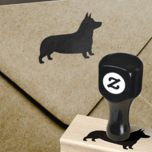 Sello De Caucho Silueta del Corgi Galés del Pembroke