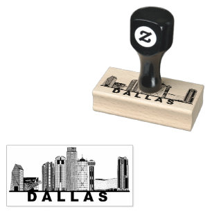 Sello De Caucho Silueta del horizonte de Dallas