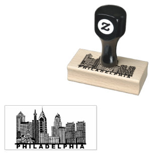 Sello De Caucho Silueta del horizonte de Filadelfia