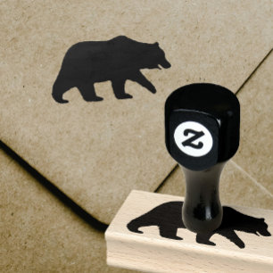 Sello De Caucho Silueta del oso grizzly