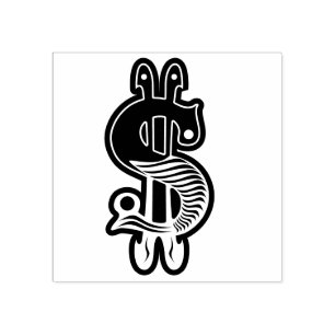 Sello De Caucho Símbolo de dinero decorativo