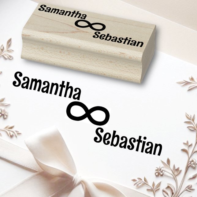 Sello De Caucho Símbolo de infinito Cute dos nombres simples perso (Subido por el creador)