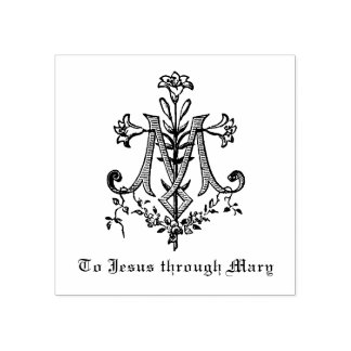 Sello De Caucho Símbolo mariano de la Virgen Católica