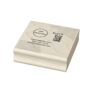 Sello De Caucho Simple código qr minimalista agregar logo escanear