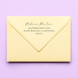 Sello De Caucho Simple elegancia caligrafía dirección de retorno m