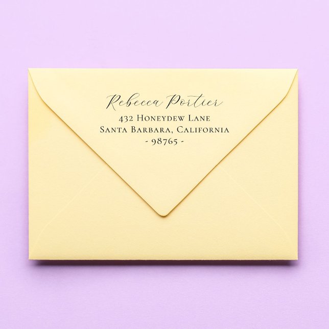 Sello De Caucho Simple elegancia caligrafía dirección de retorno m (Subido por el creador)