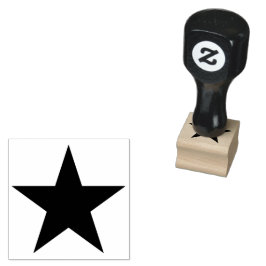 SELLO DE CAUCHO SIMPLE ESTRELLA DE FORMA SÓLIDA NEGRO
