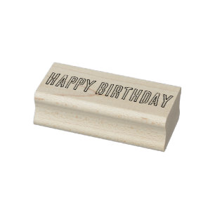 Sello De Caucho Simple Happy Birday All Caps Esquema Font