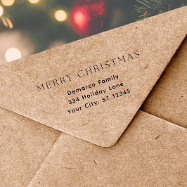 Sello De Caucho Simple Merry Christmas Return Address