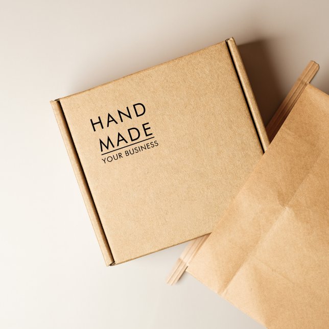 Sello De Caucho Simple Minimalist Handmade Custom Business Name (Subido por el creador)