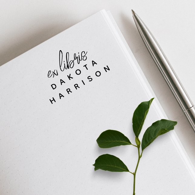 Sello De Caucho Simple Modern Custom Name Script Ex Libris (Subido por el creador)