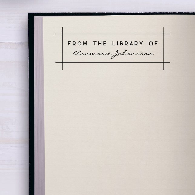 Sello De Caucho Simple Moderno De La Biblioteca Nombre Personaliza (Subido por el creador)