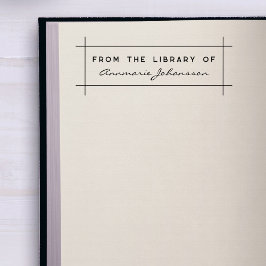 Sello De Caucho Simple Moderno Desde La Biblioteca Libro Con Nombr