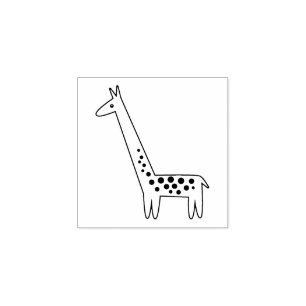 Sello De Caucho Simple Personalizado Giraffe