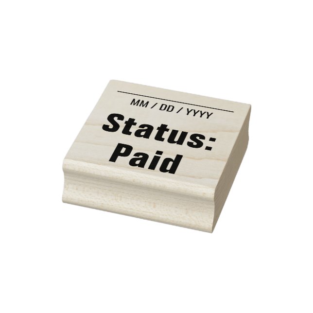 Sello De Caucho Simple "Status: Paid" Rubber Stamp (Sello)