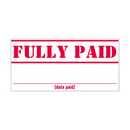 Sello de caucho simple "totalmente pagado"