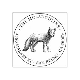 Sello De Caucho Sketch de Fox | Nombre de familia redonda y direcc