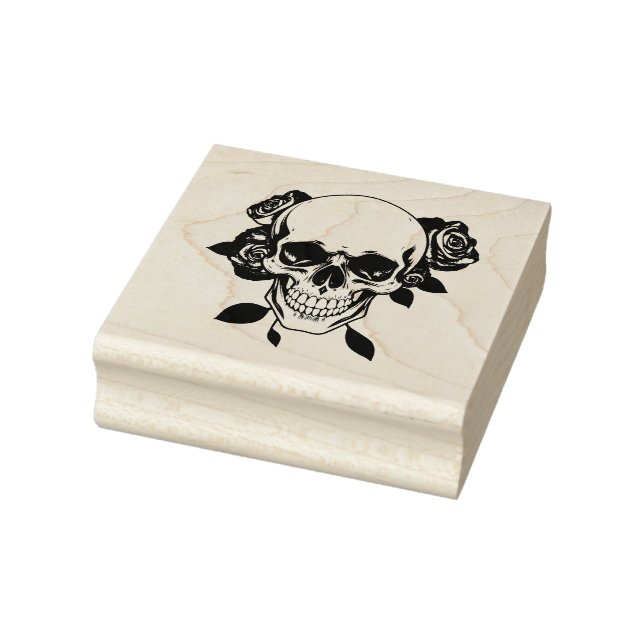 Sello De Caucho Skull and Roses Stamp (Sello)