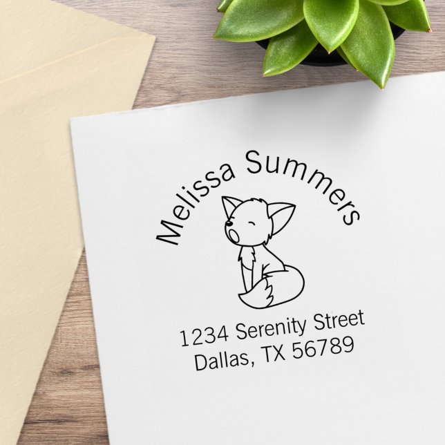 Sello De Caucho Sleepy Little Fox Arch Address (Subido por el creador)