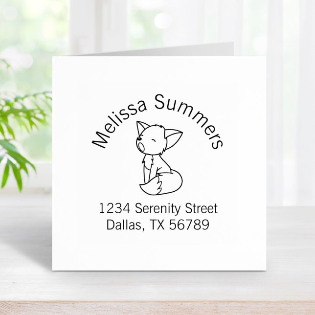 Sello De Caucho Sleepy Little Fox Arch Address (Subido por el creador)