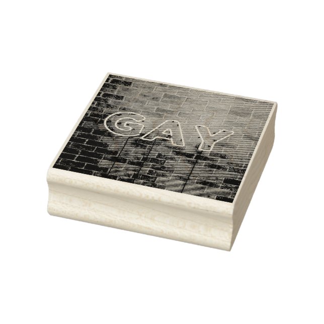 Sello De Caucho SlipperyJoe signo de neón gay brillante vivo (Sello)