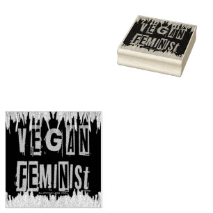 Sello De Caucho SlipperyJoe's atención vegana feminista que llama