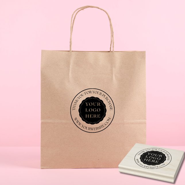 Sello De Caucho Small Business Custom Wood Art Stamp with Logo (custom business stamp)