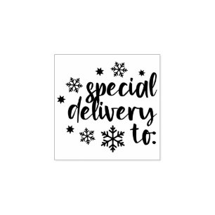 Sello De Caucho Snowflakes Entrega Especial A Navidades