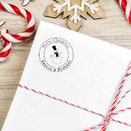 Sello De Caucho Snowman navideño navideño personalizado