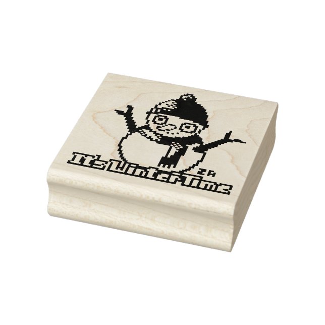 Sello De Caucho Snowman PixelArt, Pixel Art,  (Sello)