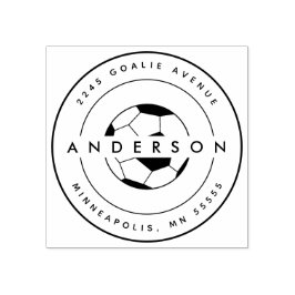 Sello De Caucho Soccer Personalizado Nombre Deportes